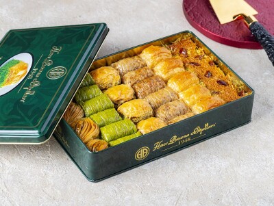Mixed Baklava and Kadayif in a Special Metal Box - 