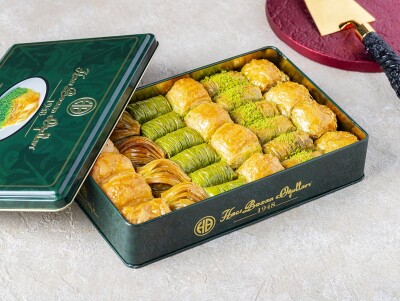 Mixed Pistachio Baklava in a Special Metal Box - 