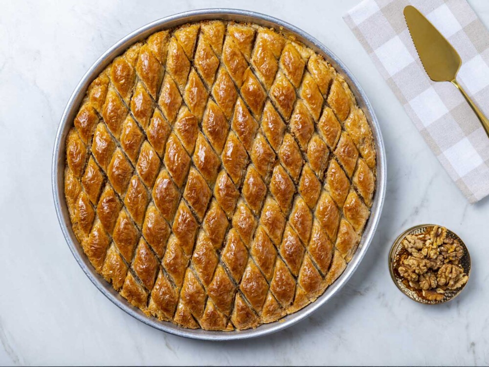 Traditional Baklava with Walnut on a Tray - 