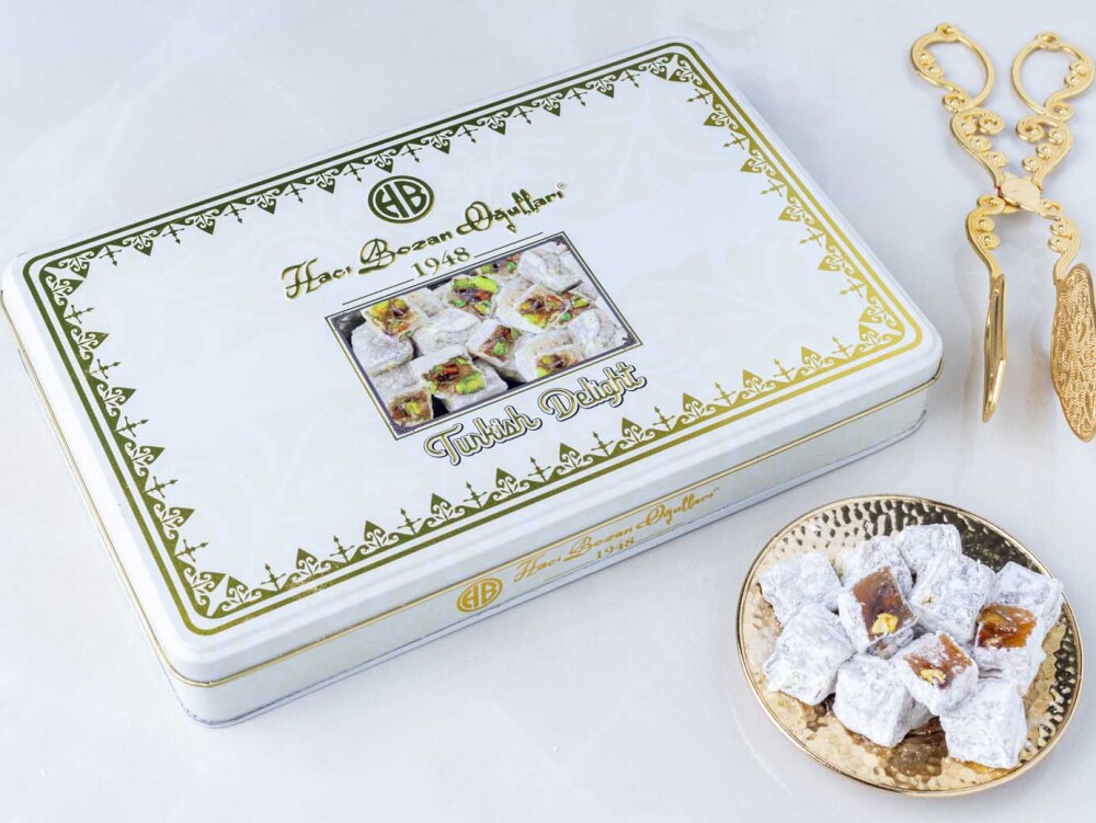 Turkish Delight with Pistachios in a Special Metal Box - 